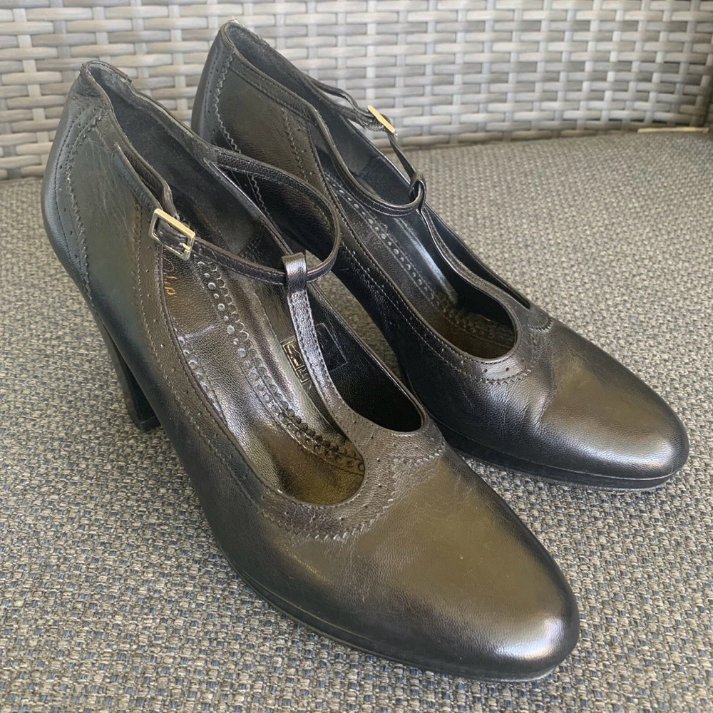Brooks Brothers Black Leather Heels
